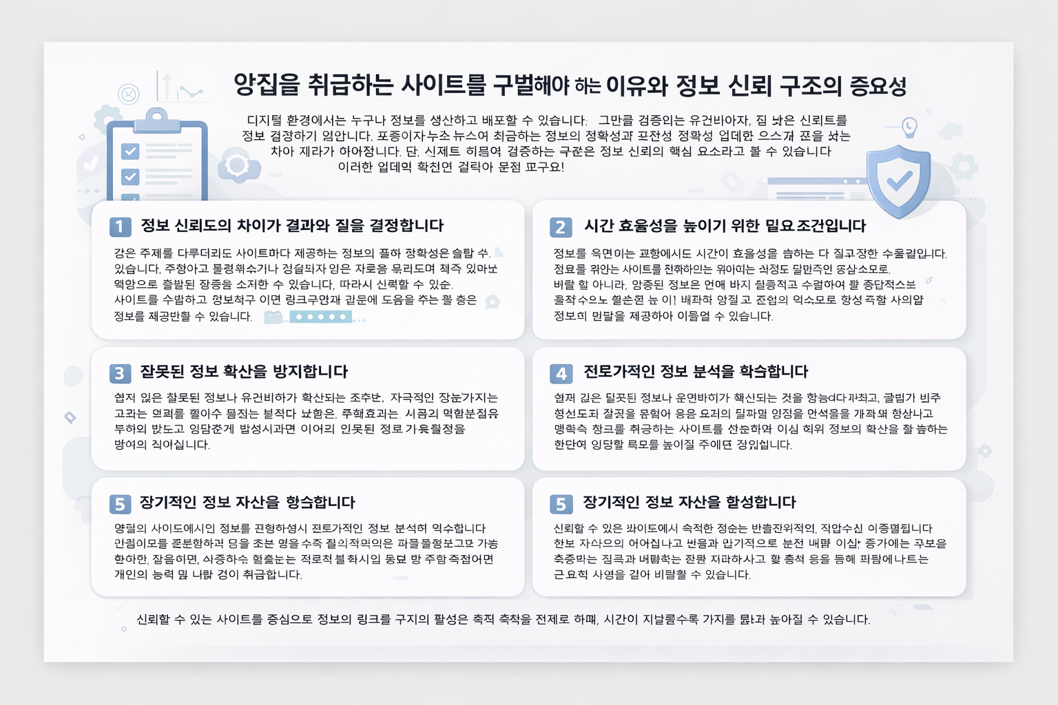 정보 신뢰도의 차이가 결과의 질을 결정합니다